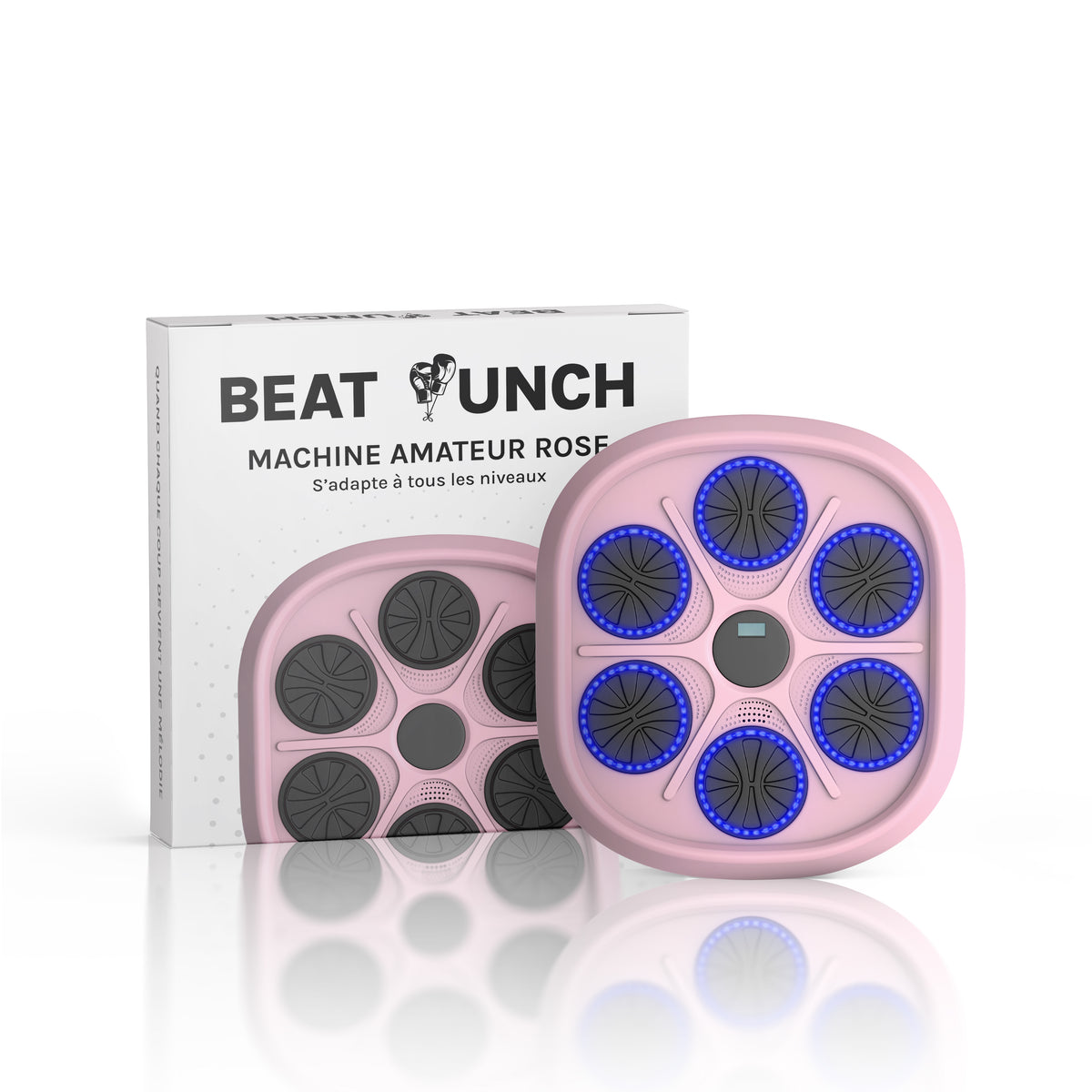 Paket Amateur-Maschine Rosa + 2 Paar MMA-/Boxhandschuhe + 3 Geschenke