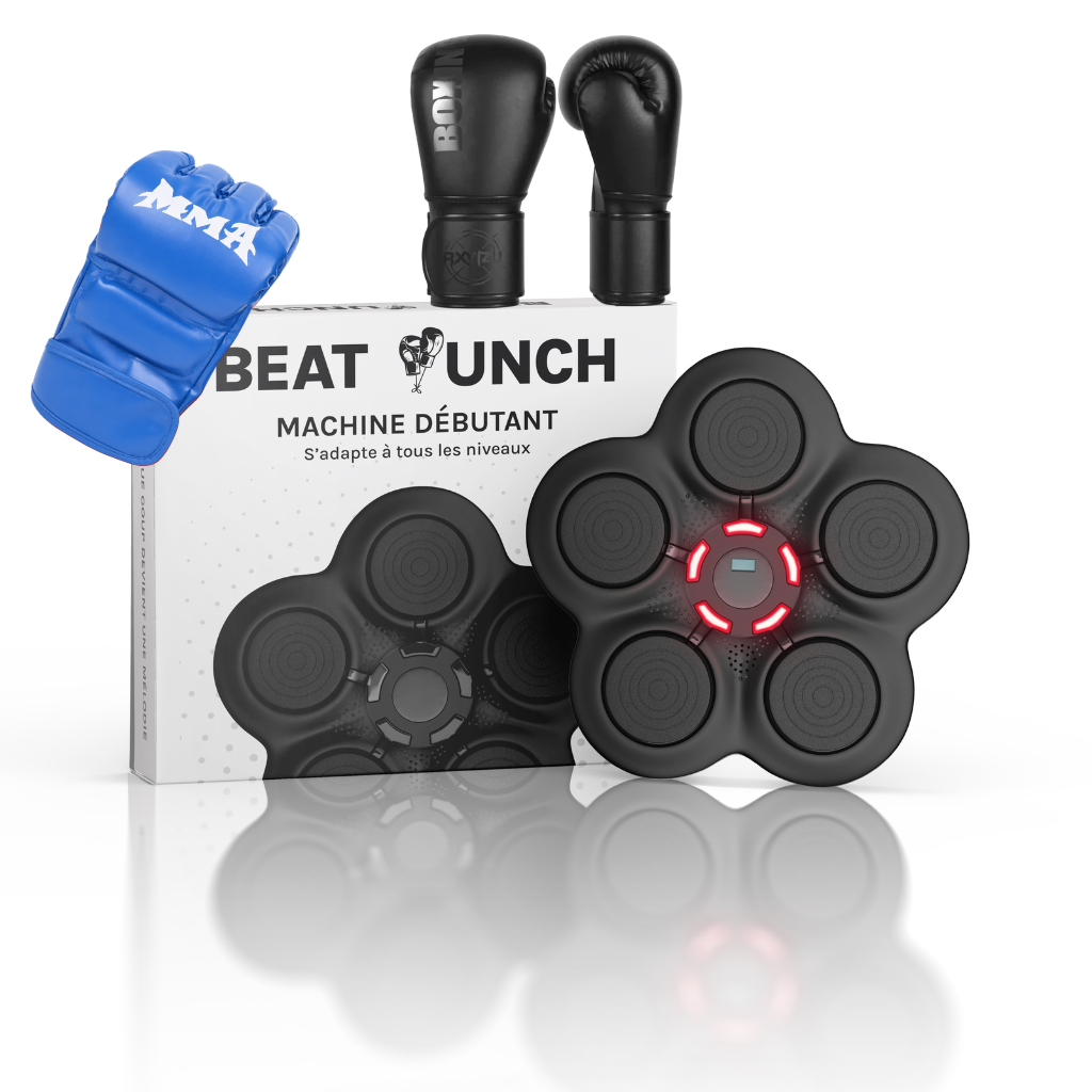 1x Machine Débutante + 1 Paire de Gants MMA (Bleu) + 1 Paire de Gants Classiques (8oz)