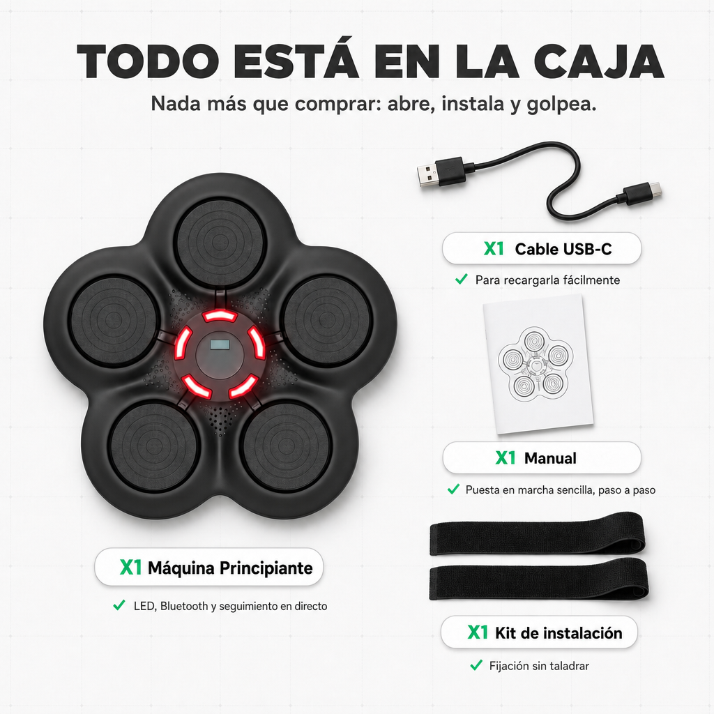 Máquina de boxeo musical BeatPunch™ (principiante)